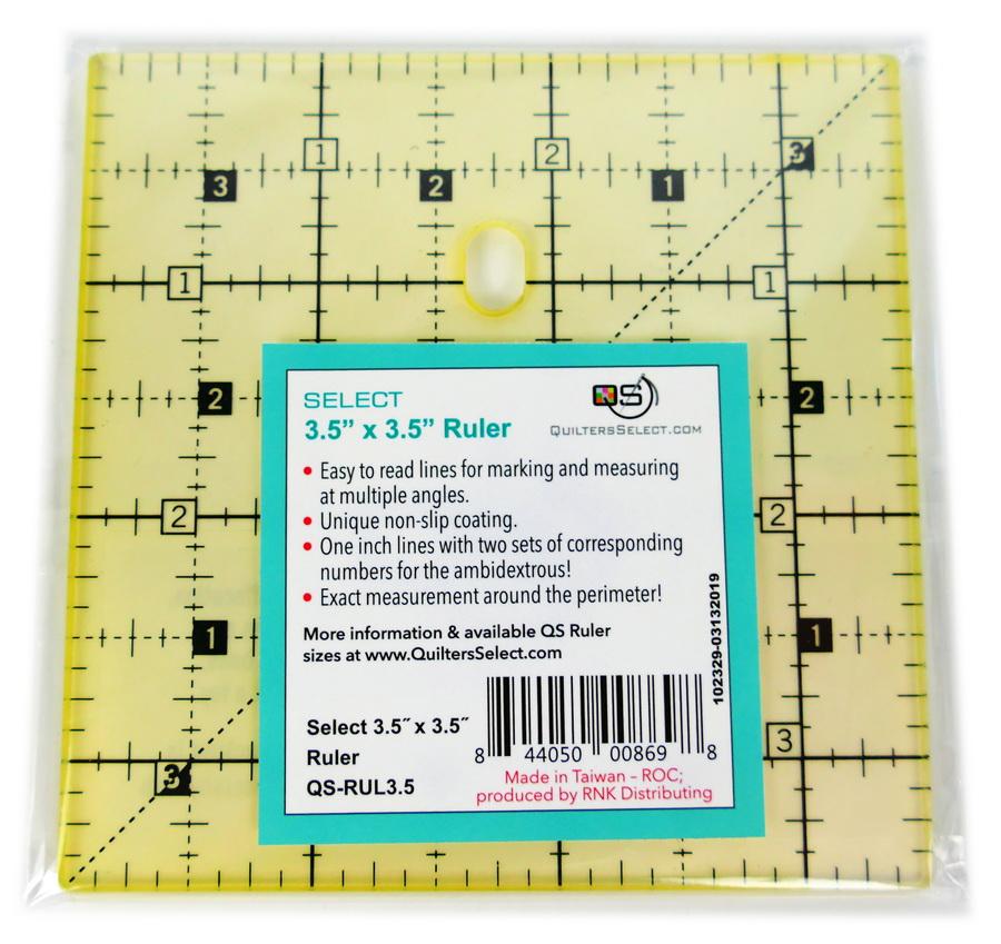 Quilters Select 3.5" x 3.5" Non-Slip Ruler