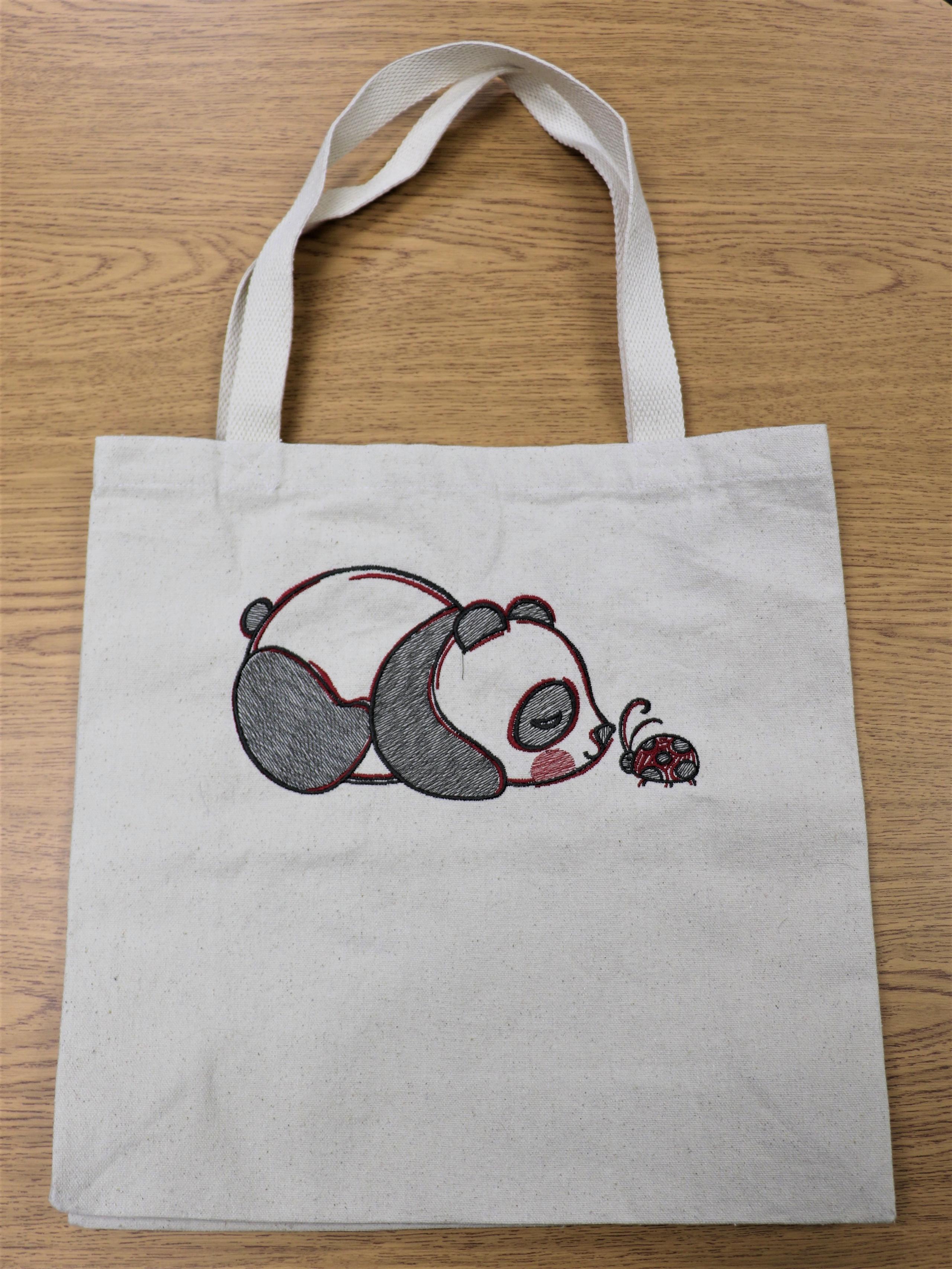 teddy bear sew design on a handbag