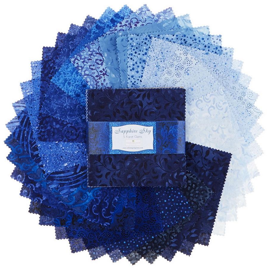 Wilmington Prints Sapphire Sky Fabric Kit - 5 inch Squares - Sewingmachinesplus.com