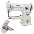 Techsew 2600 Narrow Cylinder Industrial Sewing Machine with Binding Kit, Binding Attachment Assembled Table and Motor - Sewingmachinesplus.com