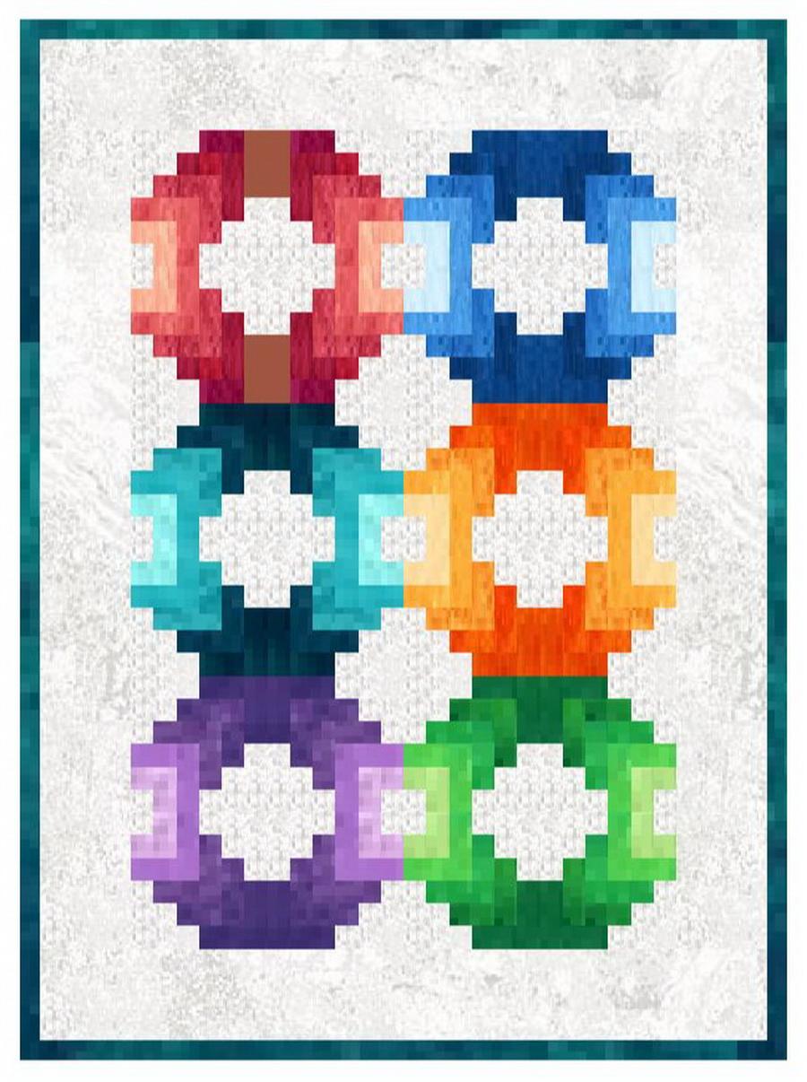 Ready to Sew Rainbow Rock Candy Pre-cut Quilt Kit