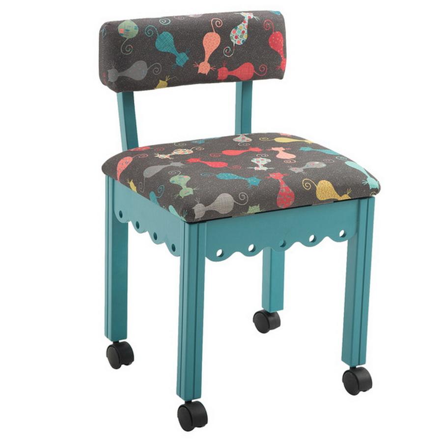 Arrow 6106 Red or 6109 Blue Sewing Chair - Cats Meow Print