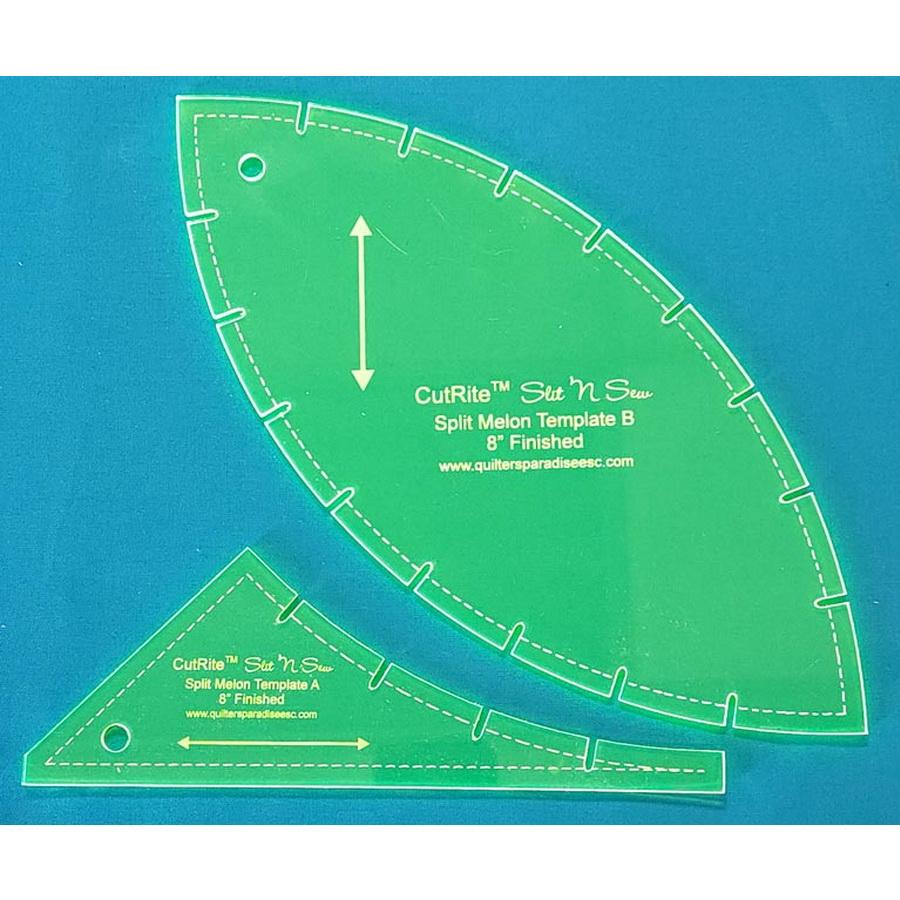 Quilters Paradise CutRite Split Melon 8 Inch Finished Template - Sewingmachinesplus.com
