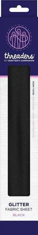 Threaders Glitter Fabric Sheet, black fabric sheet