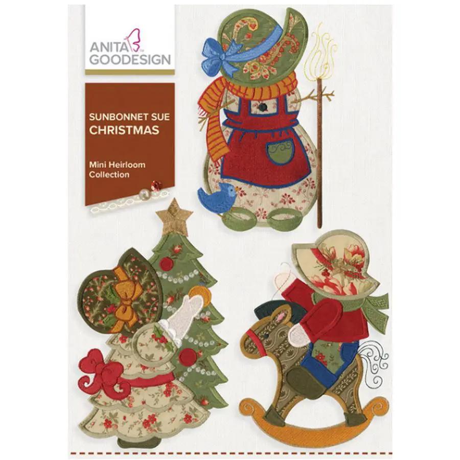 Anita Goodesign Mini Collection Sunbonnet Sue Christmas 130MAGHD - Sewingmachinesplus.com