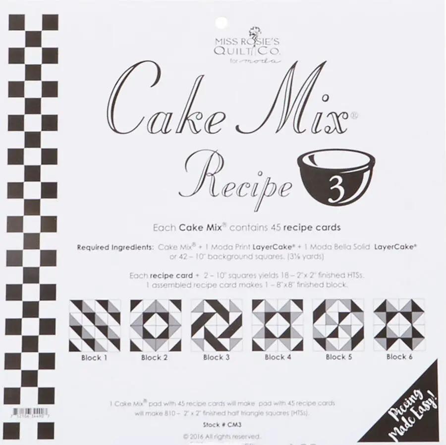 Cake Mix Recipe 3 44ct - CM3 Miss Rosie1 - Sewingmachinesplus.com