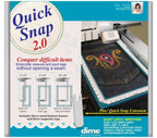 DIME Quick Snap 2.0 Embroidery Hoops; blue packaging with three metal bottom frames and three magnetic tops