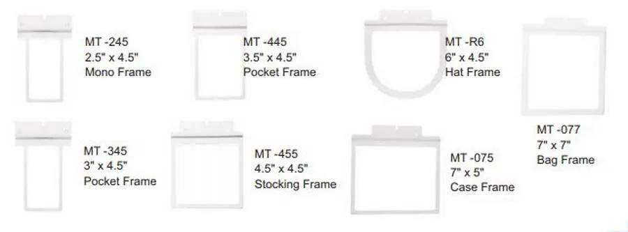 Janome 7 in 1 Fast Metal Frame set, metal sewing frames, 8 pieces.