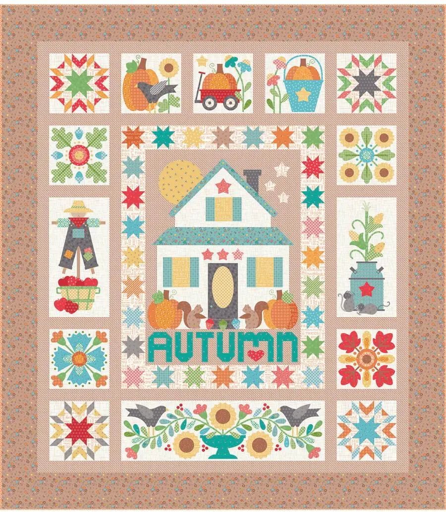 Autumn Love Sew Along Kit quilt by Riley Blake Designs in warm autumn colors