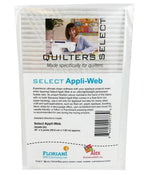 Quilters Select Appli-Web fusible web, 20in x 2 yds, quilting accessory; packaging shows Floriani and Alex logos