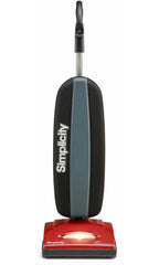 Simplicity S10CV Freedom cordless upright vacuum with red base and gray/black body