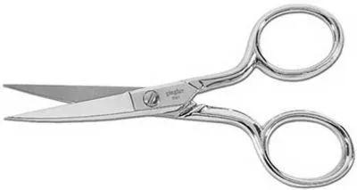 Gingher 4in curved blade embroidery scissors with polished stainless steel handles