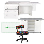 Kangaroo Sewing Furniture Kookaburra, Kangaroo and Joey II Bundle Cabinet Set (Ash White) - Sewingmachinesplus.com