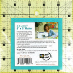 Ruler: Quilters Select 5x5 inch non-slip quilting ruler with turquoise packaging.