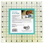 Quilters Select 8x8 Non-Slip Ruler with teal border.