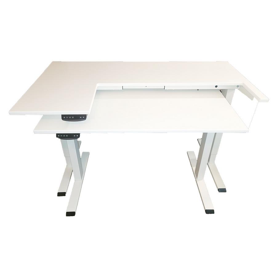 Stay Perfect All Position Two Tier Electric Lift Sewing Table (White) - Sewingmachinesplus.com