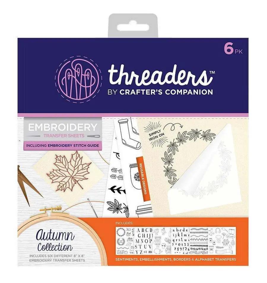 Threaders Embroidery Transfer Sheets, Autumn Collection, 6-pack by Crafter's Companion