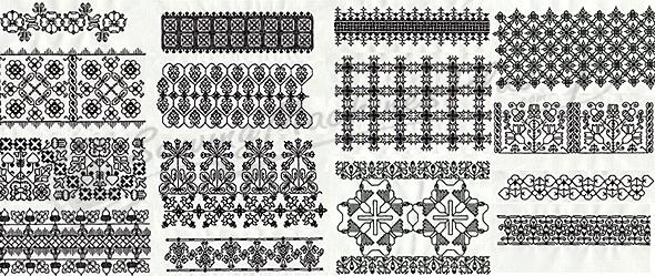B-Studio Designs Elizabethan Blackwork Borders (BG0120003B)