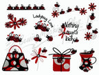 Lady Bug Whims embroidery designs in red and black, featuring ladybugs, flowers, gifts and accessories.
