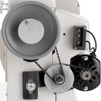 Reliable Barracuda 200ZW industrial sewing machine, belt-driven with exposed motor and pulleys