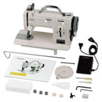 Reliable Barracuda 200ZW sewing machine kit, beige industrial machine with foot pedal and accessories