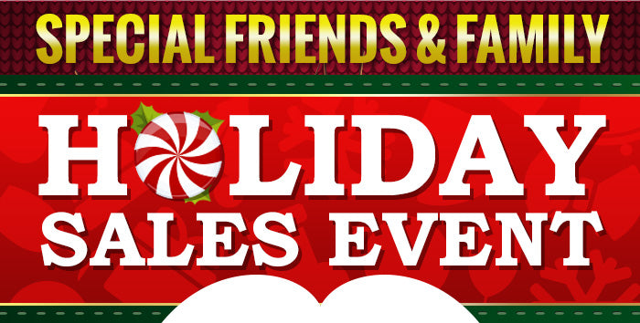 Holiday sales event banner with text