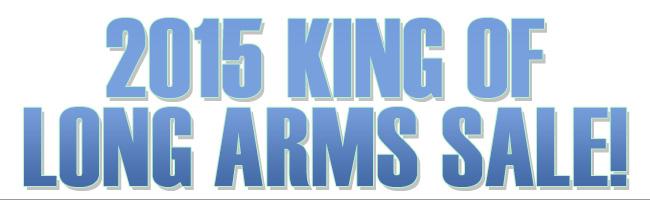 Promotional text '2015 King of Long Arms Sale!'