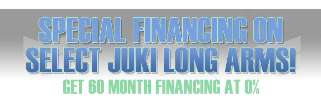 Special Financing Offer on Juki Long Arms Banner