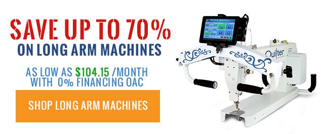 Promotional banner for long arm machines