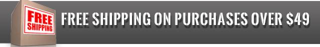 Free shipping offer on a gray banner with a cardboard box icon and text.