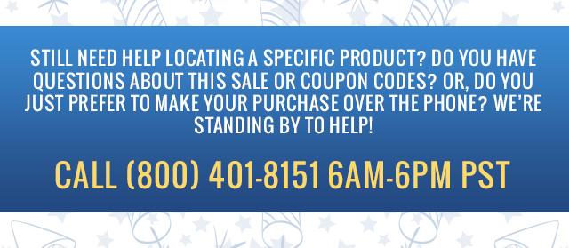 Contact information for customer support with a blue background and white text.