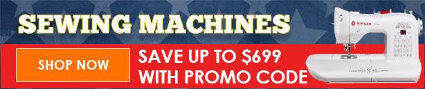 Advertisement for Sewing Machines with offer details