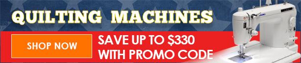 Advertisement for Quilting Machines with offer details
