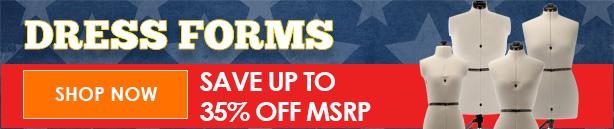 Advertisement for Dress Forms with offer details