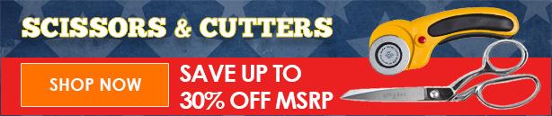 Advertisement for Scissors and Cutters with offer details