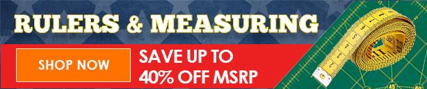 Advertisement for Rulers & Measuring Tools with offer details