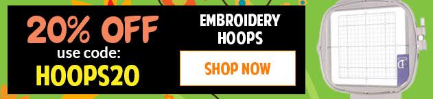 Banner for Embroidery Hoops with Discount Code