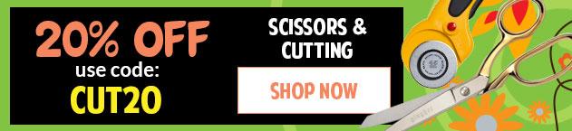 Banner for Scissors and Cuttings with Discount Code