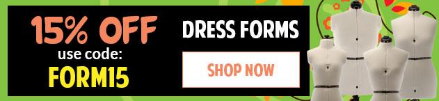 Banner for Dress Forms with Discount Code