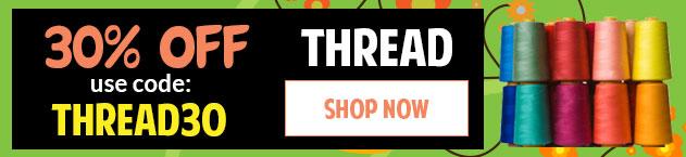 Banner for Sewing Thread with offer details