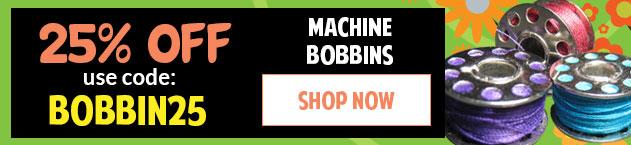 Banner for Sewing Bobbins with offer details