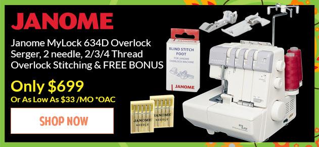 Banner for Janome MyLock 634D with Discount Code