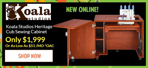 Banner for Koala Studios Heritage Cub Sewing Cabinet with offer details