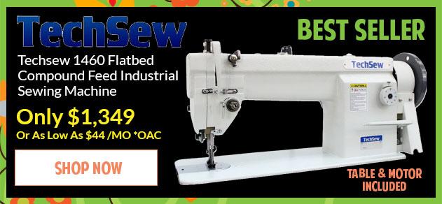 Banner for Techsew 1460 Flatbed Compound Feed with Assembled Table and Motor Industrial Sewing Machine with offer details
