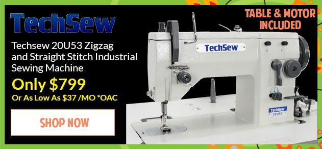 Banner for Techsew 20U53 Zigzag and Straight Stitch Industrial Sewing Machine with Assembled Table and Servo Motor with offer details
