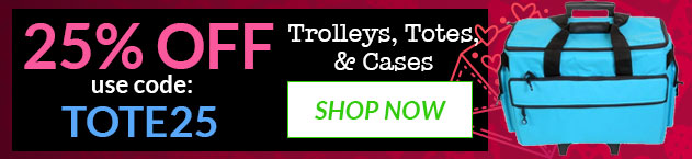 Promotional banner with a blue bag, 25% off text