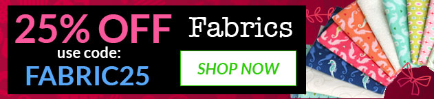 Promotional banner for fabrics with a discount offer