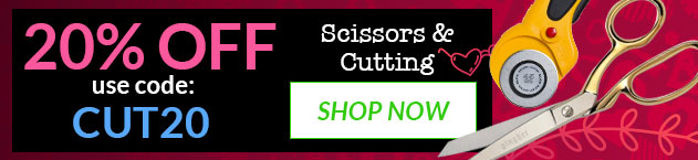 Promotional banner with scissors, '20% OFF'