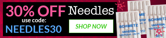 Promotional banner for 30% off needles