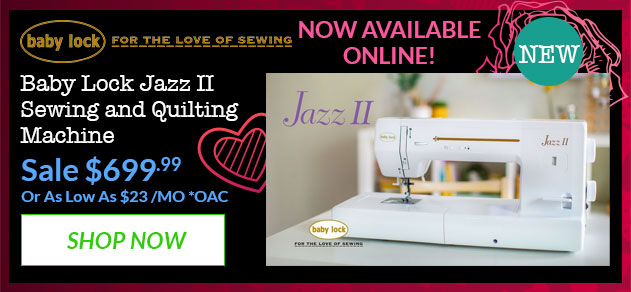 Advertisement for Baby Lock Jazz II sewing machine